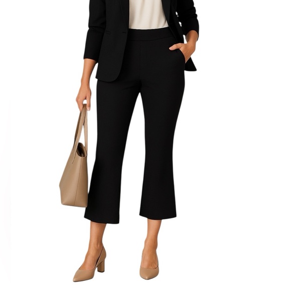 NIC+ZOE Pants - NIC+ZOE Black Kick Flare Trousers Size 16 Capri